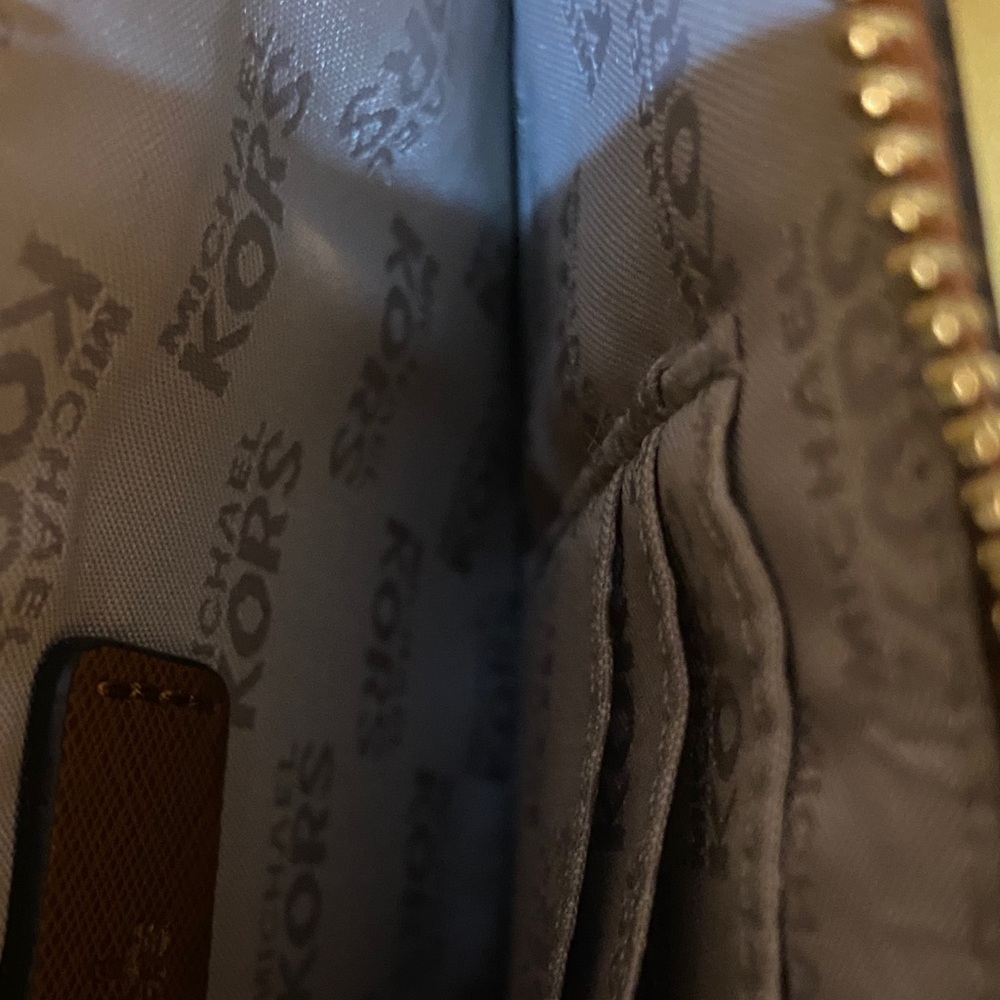 Michael Kors Tan and Gold Floral Wristlet - Picture 7 of 7